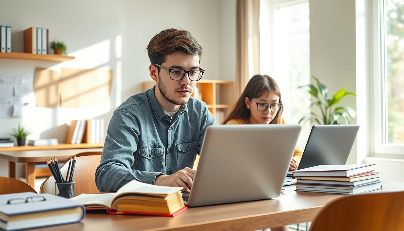 Students working in research laboratory